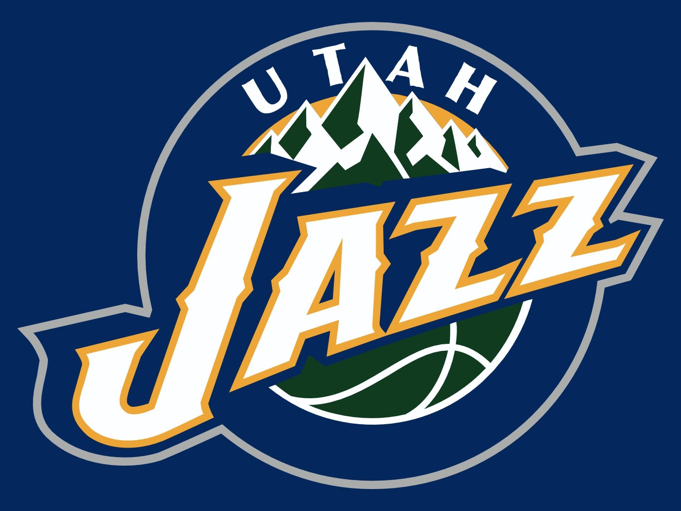 NBA Utah Jazz Logo Blue Background 1365x1024 wallpaper