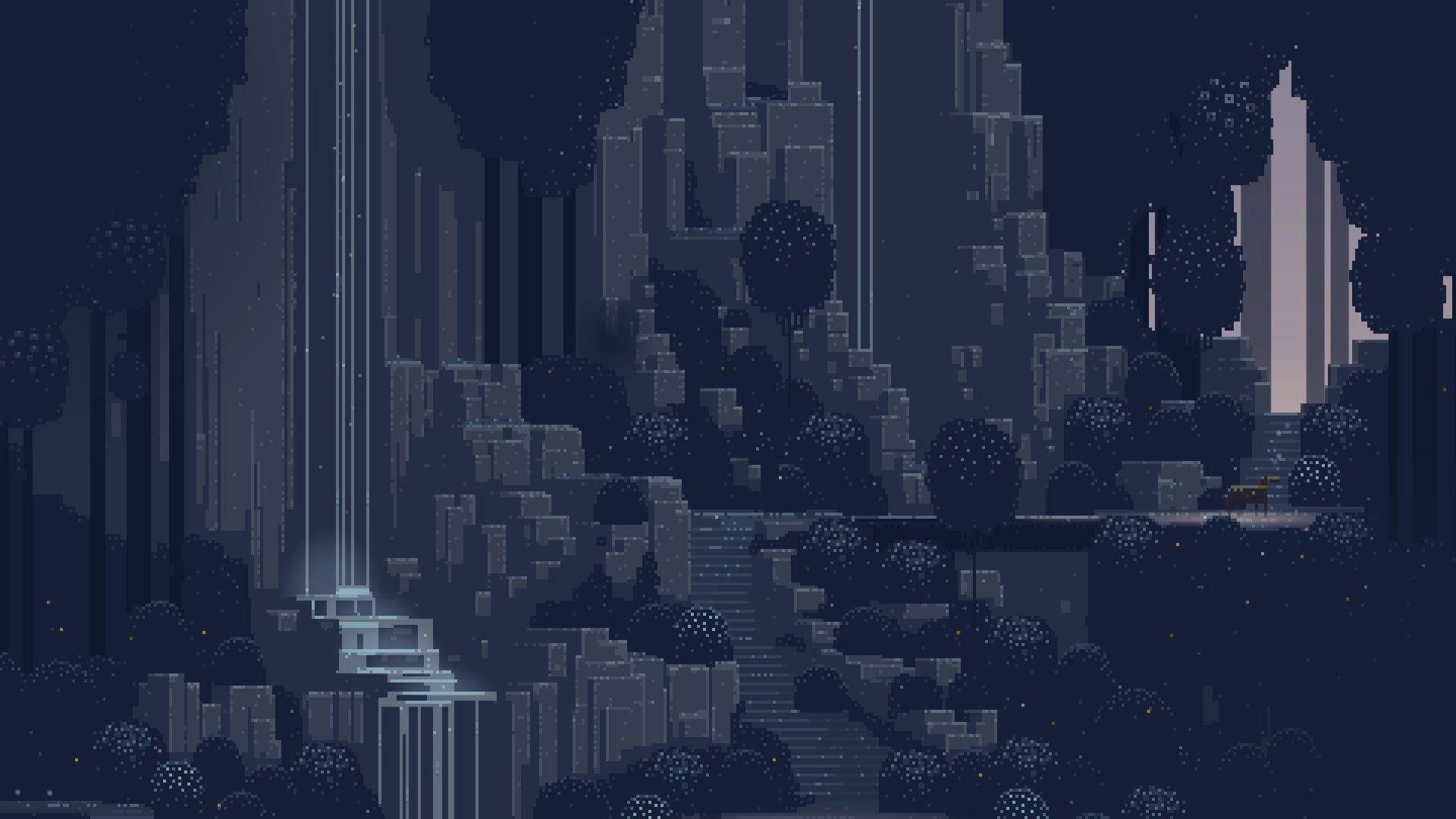 General Pixel Art Waterfall Superbrothers Sword