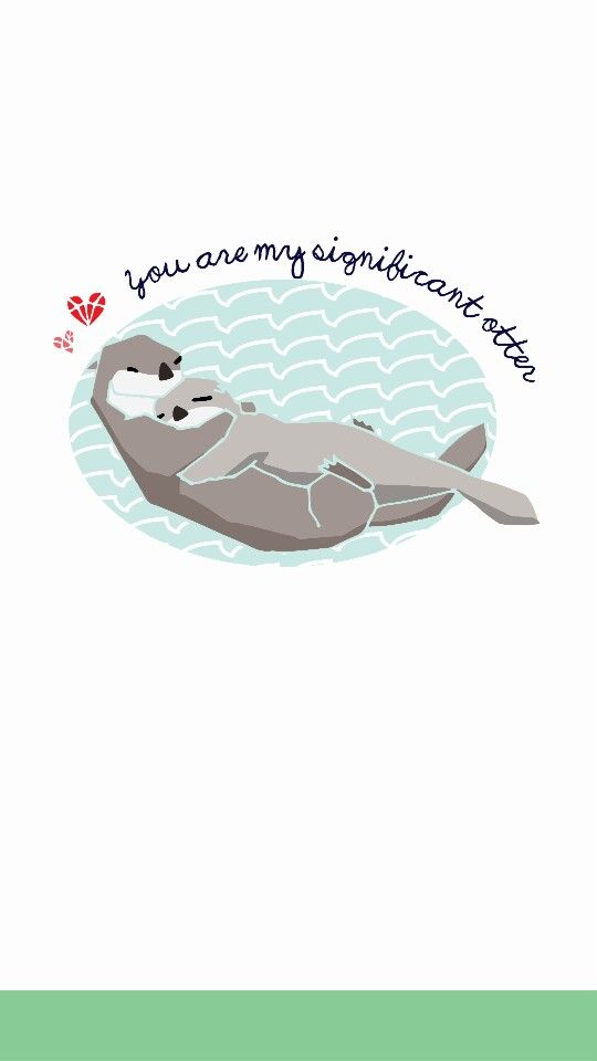 Cute Animal Baby Otters iPhone Wallpaper