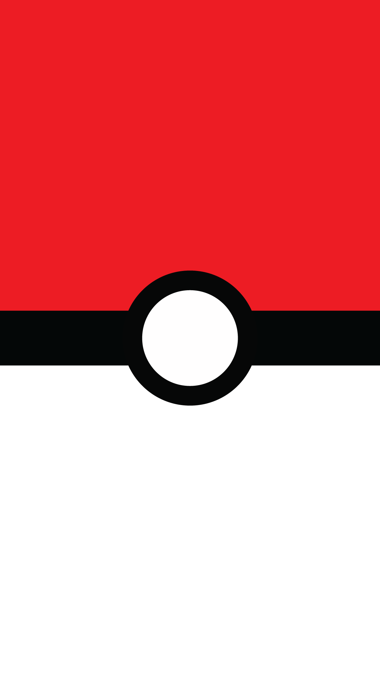 A minimalist pixel art wallpaper featuring the iconic Poké Ball design, ideal for Pokémon fans