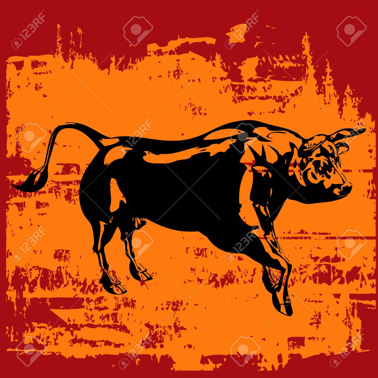 Grunge Bull Background Royalty Cliparts Vectors And Stock