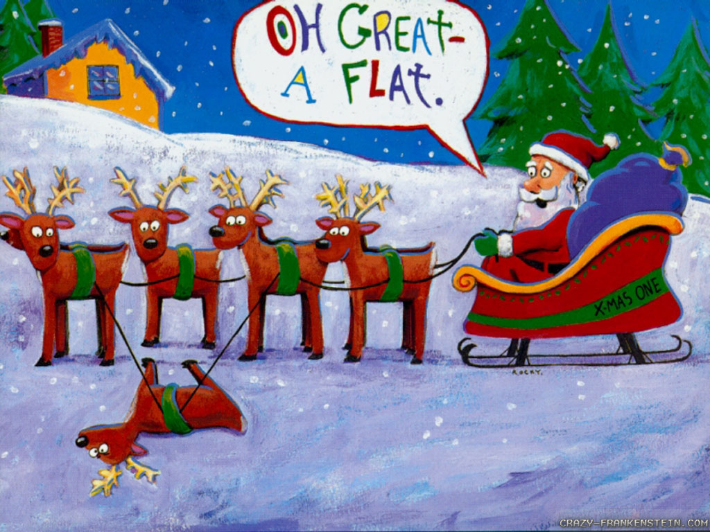 funny christmas wallpapers 2 1024x768   Plunged in Debt 1024x768