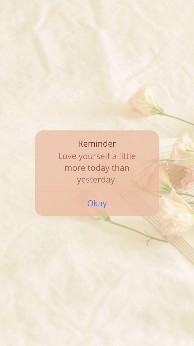 Love Yourself Reminder In Flower iPhone Wallpaper