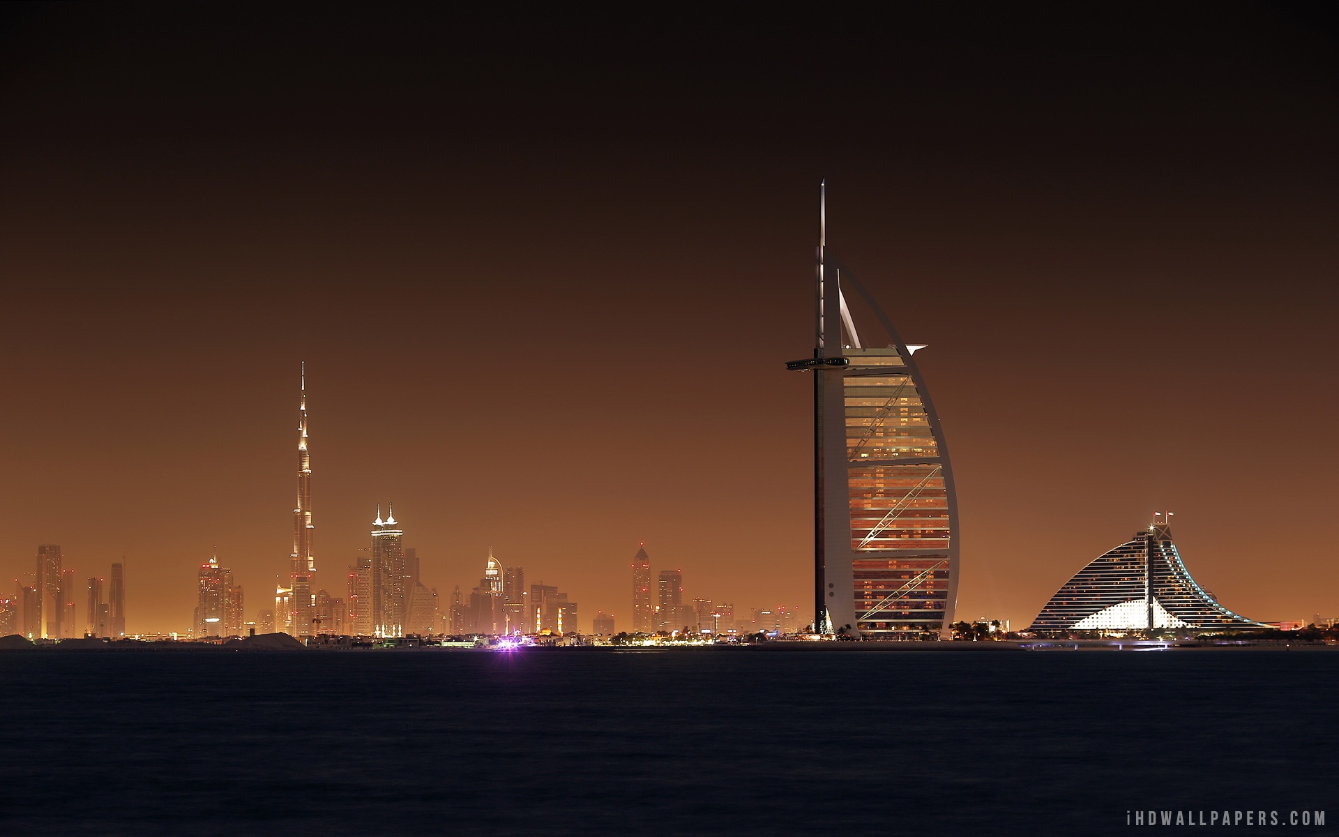 Dubai Night Skyline HD Wallpaper   iHD Wallpapers