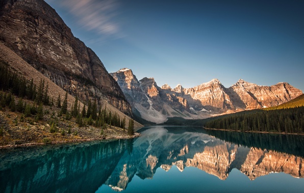 Wallpaper Moraine Lake Banff Alberta Canada Landscapes