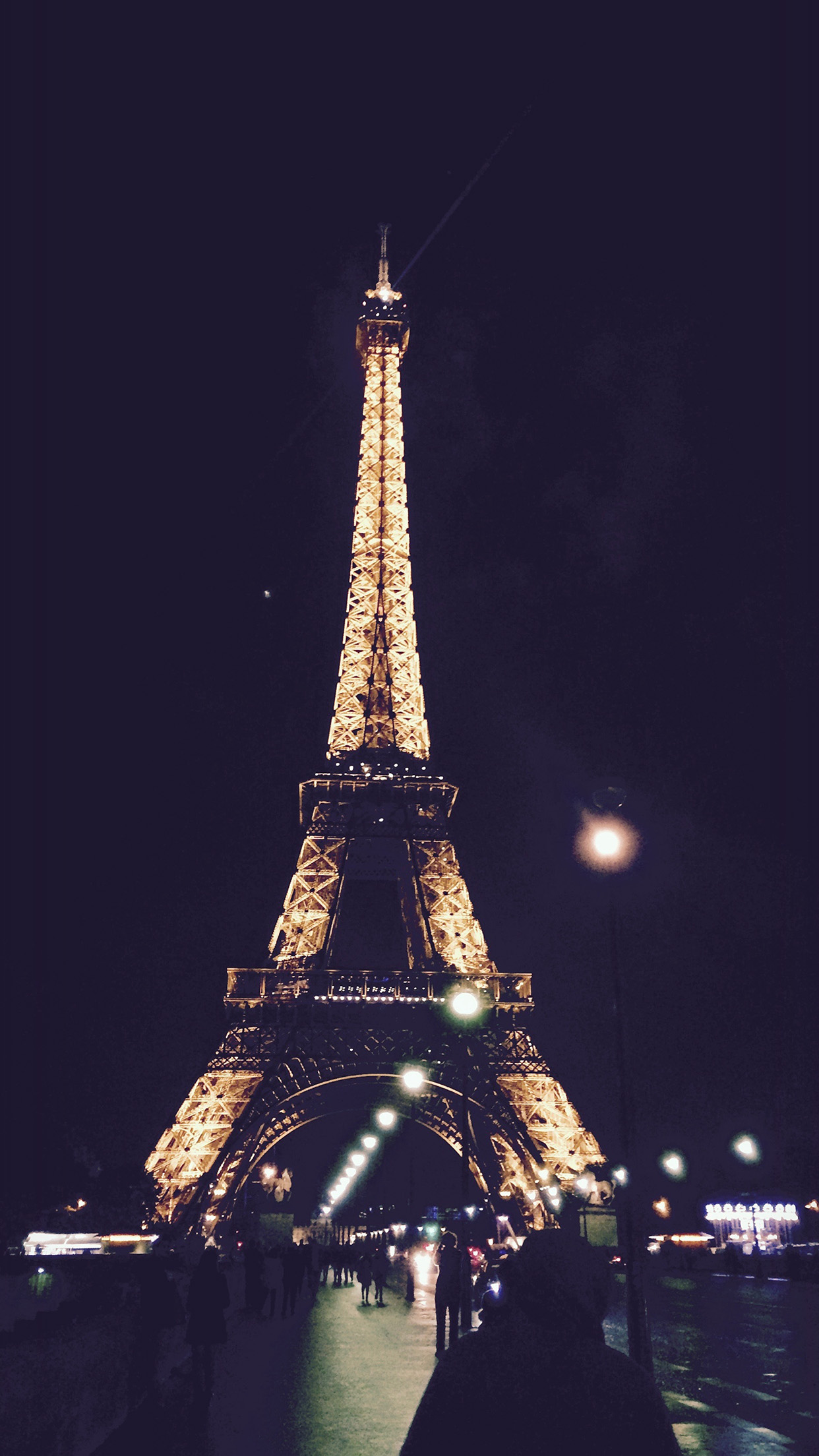 Paris City Art Night France Eiffel Tower Android Wallpaper