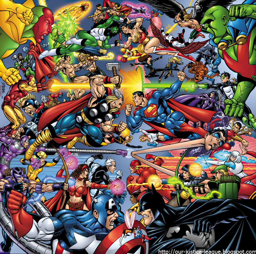 The JLA vs the Avengers   The Avengers vs The Justice League Fan Art