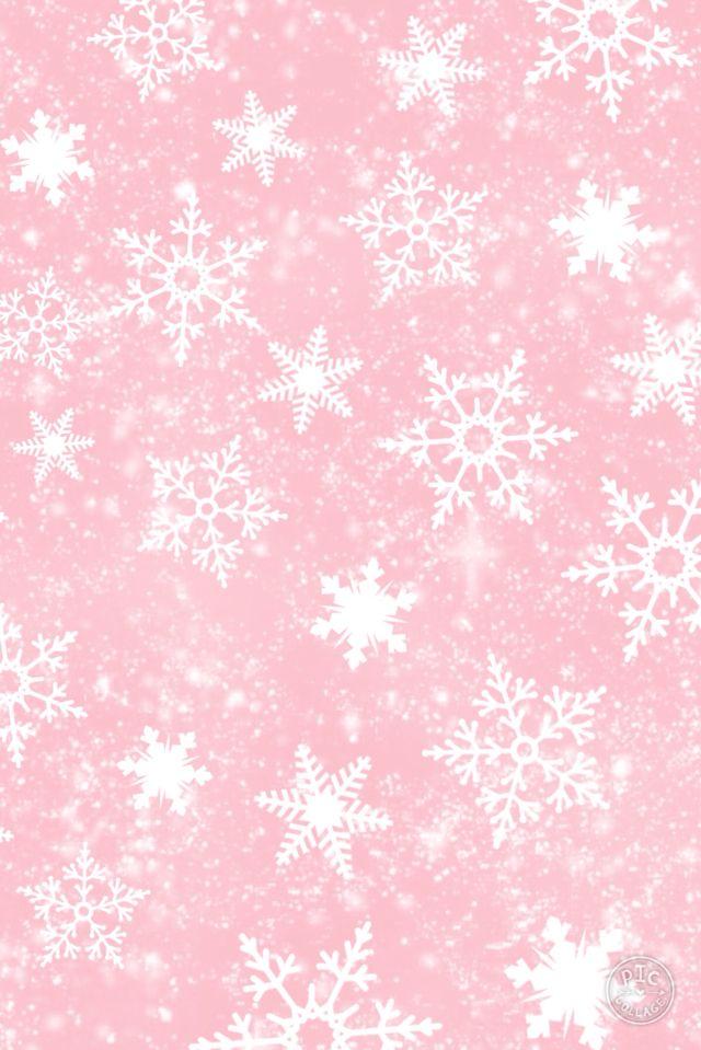 Cute Pink Snow Wallpaper Snowflake iPhone