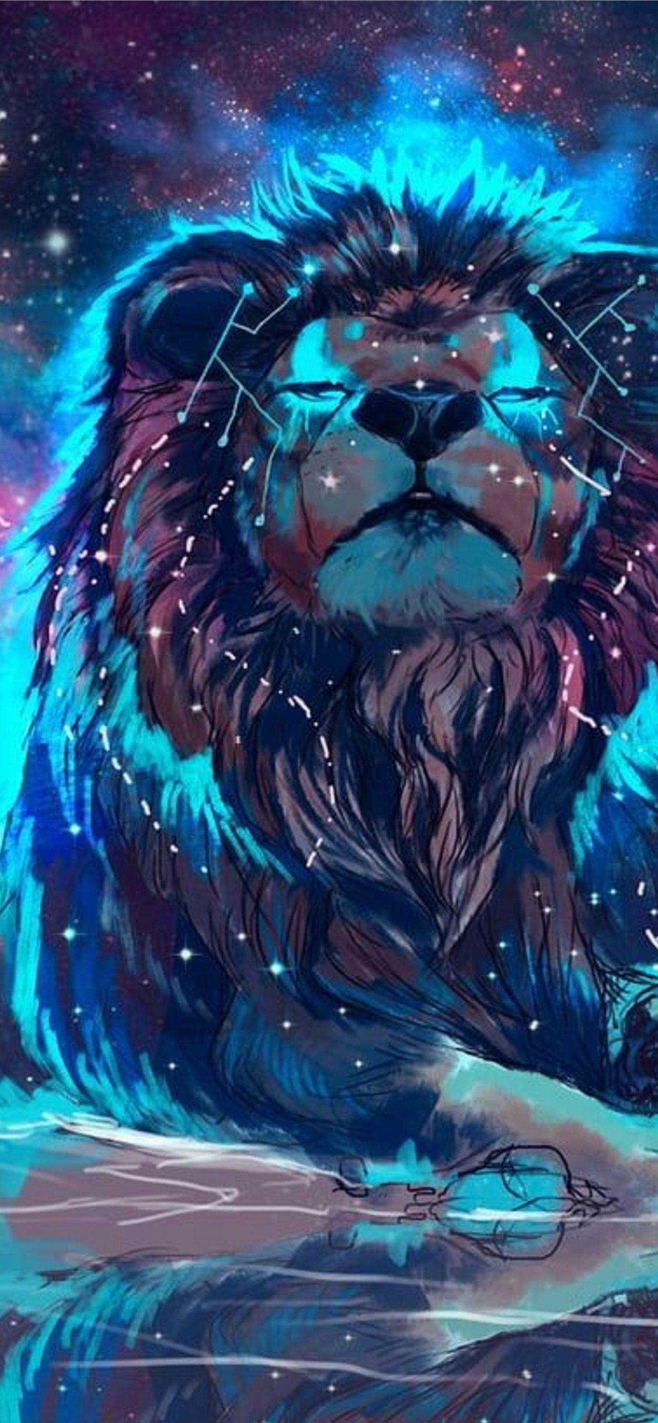 Lion Color Cave iPhone Wallpaper