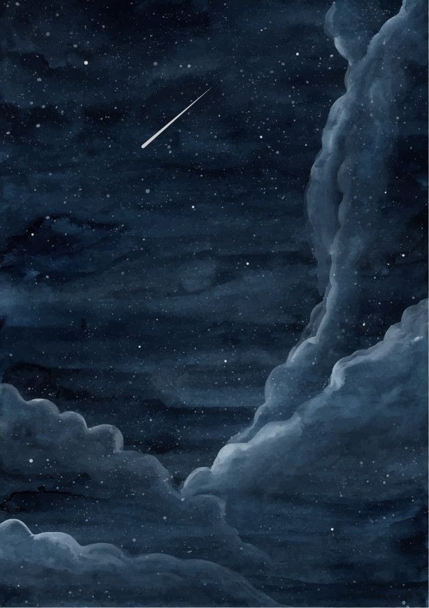 Premium Vector Starry Night Sky Watercolor Background