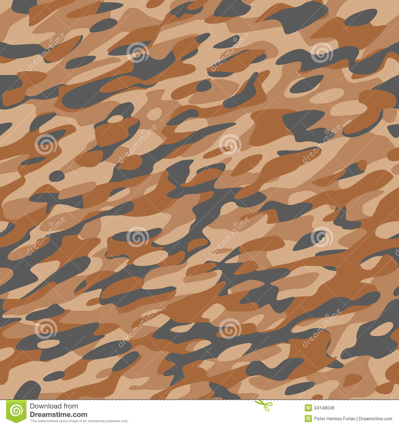Orange Camouflage Textile Pattern