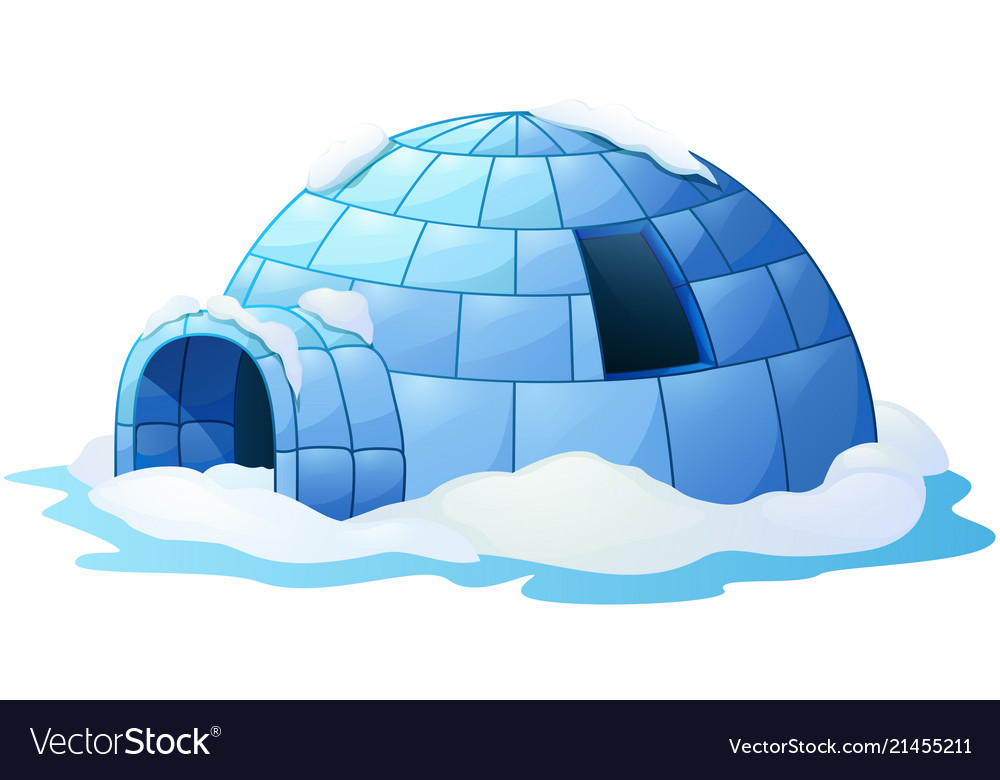 Igloo Isolated A White Background Royalty Vector Image