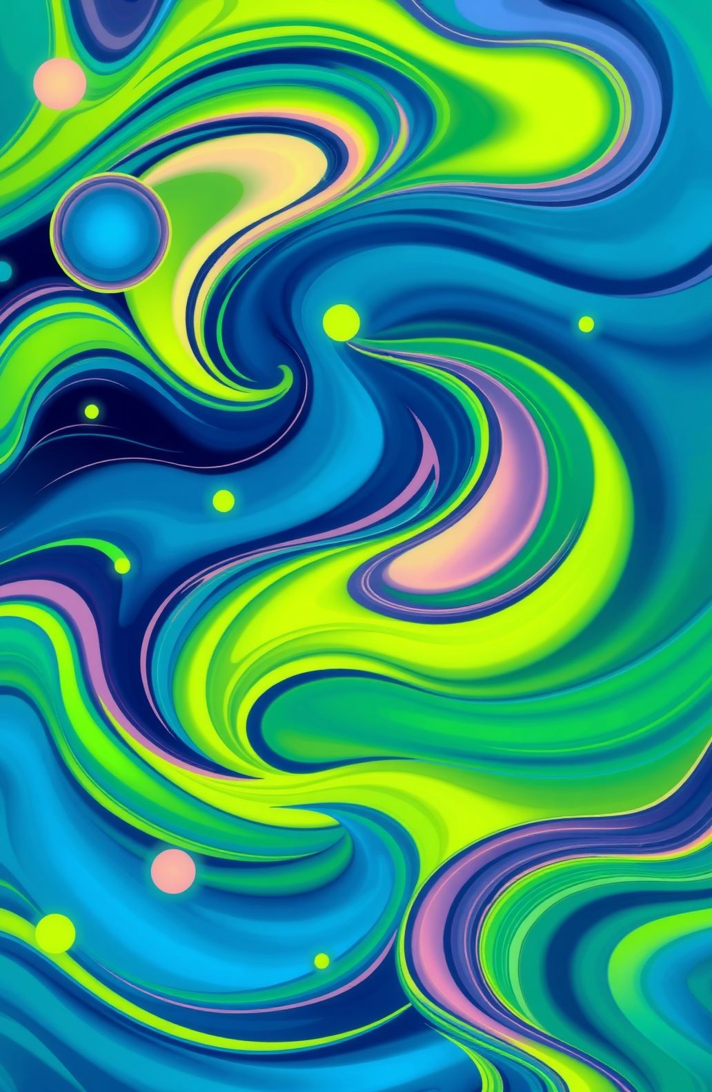 Blue And Neon Green Wallpaper