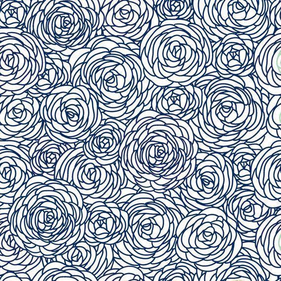 Blossom Fabric By The Yard Navy And White Yards