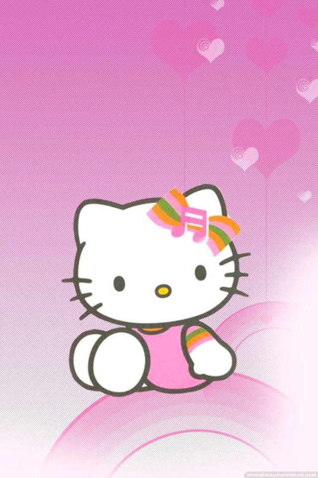 Hello Kitty And Hearts iPhone Wallpaper