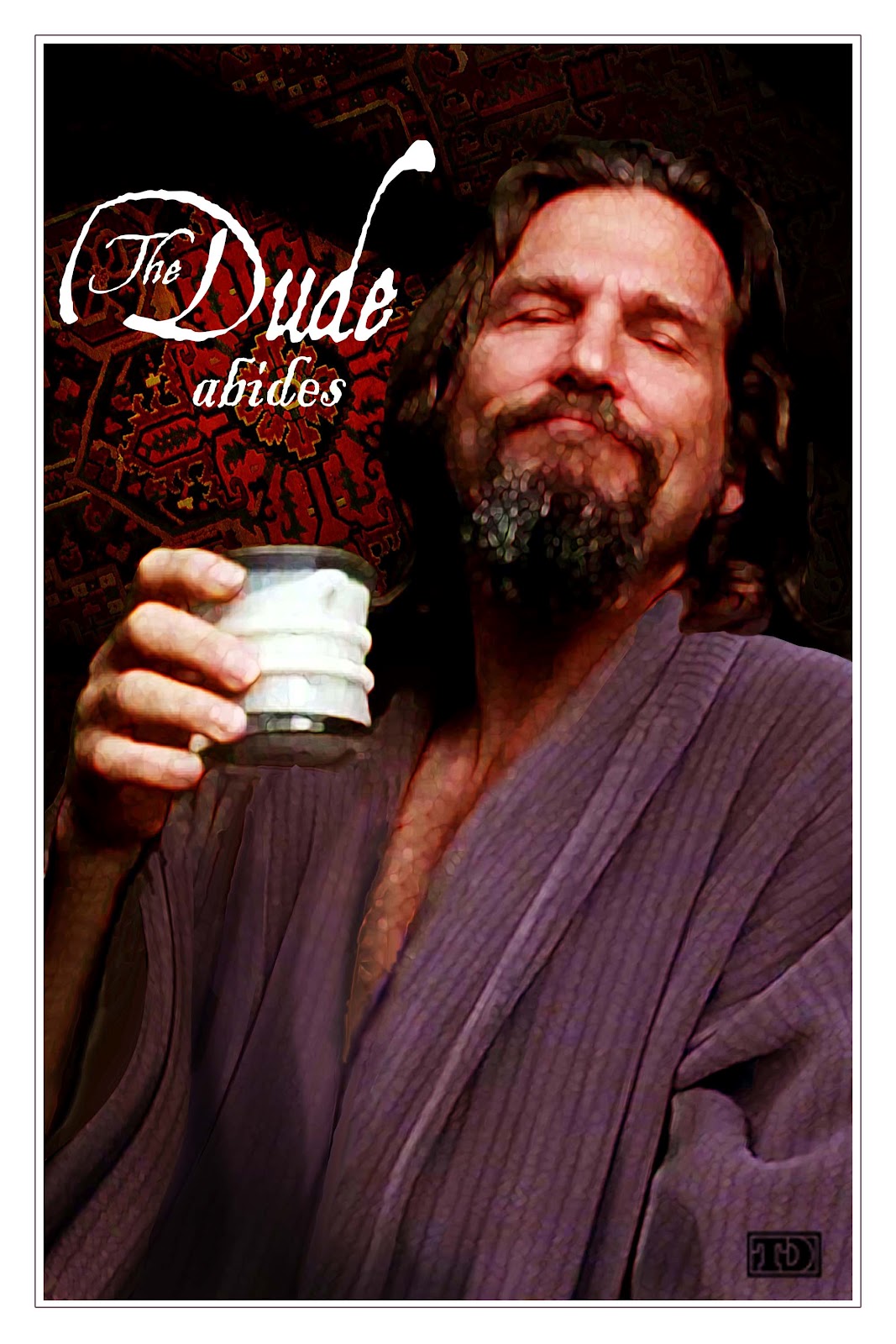 The Dude Abides Poster Rug In Background
