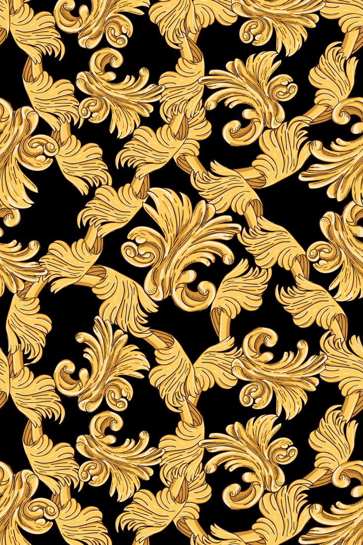 Seamless Pattern Of Gold Elements In Modern Style Art Wallpaper