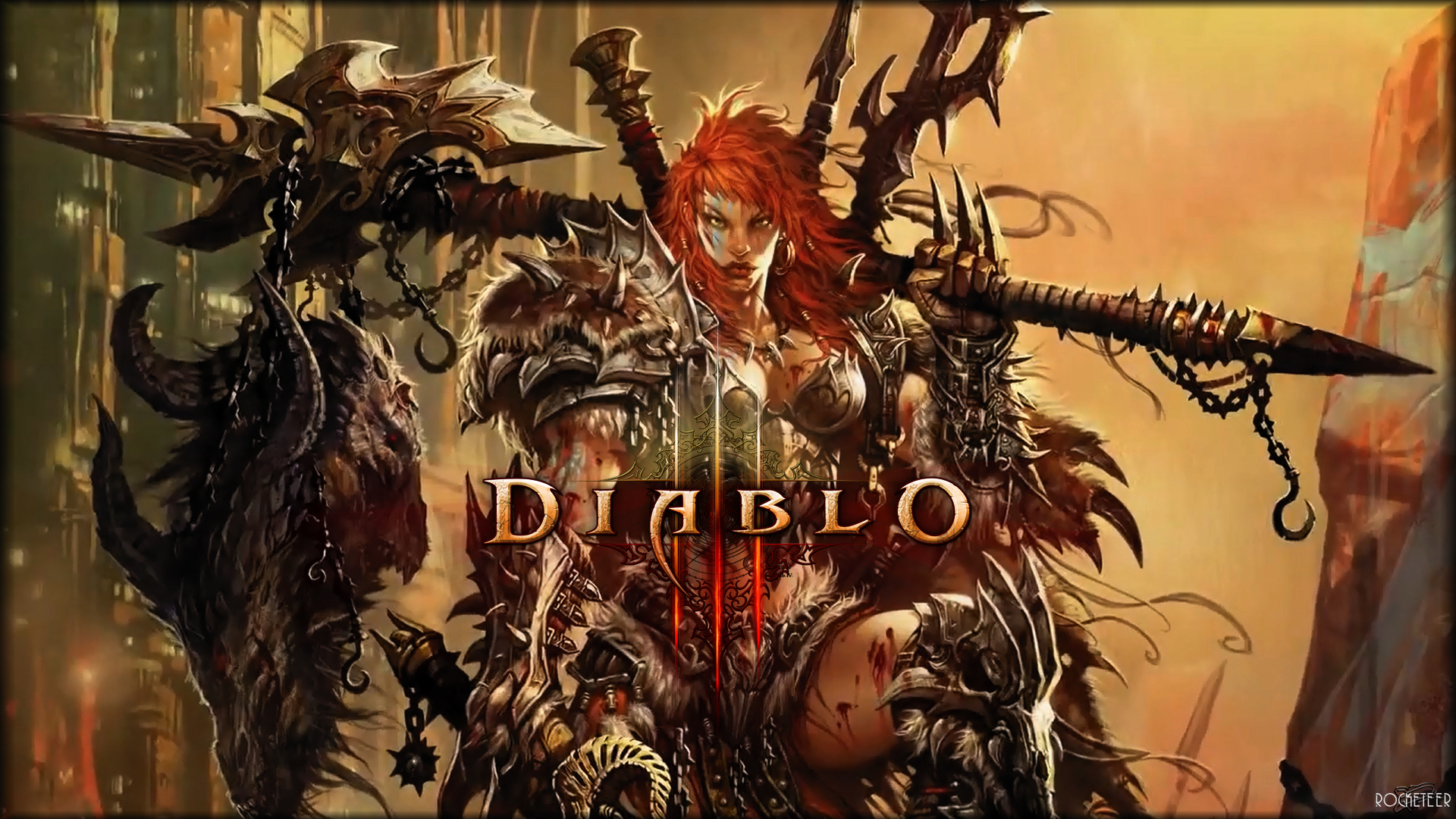 Diablo Female Barbarian Hd Wallpaper Desktop