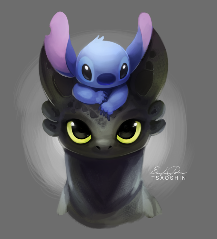 Thank you for 4K Toothless and Stitch by TsaoShin 698x770