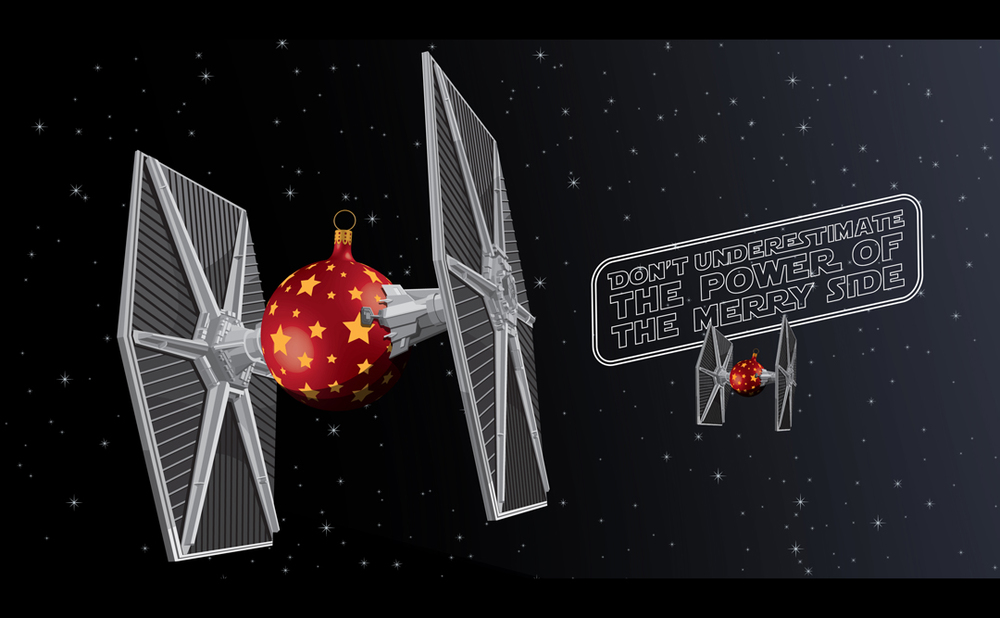 New Star Wars Christmas Card Features Tie Fighter Ornament Balls