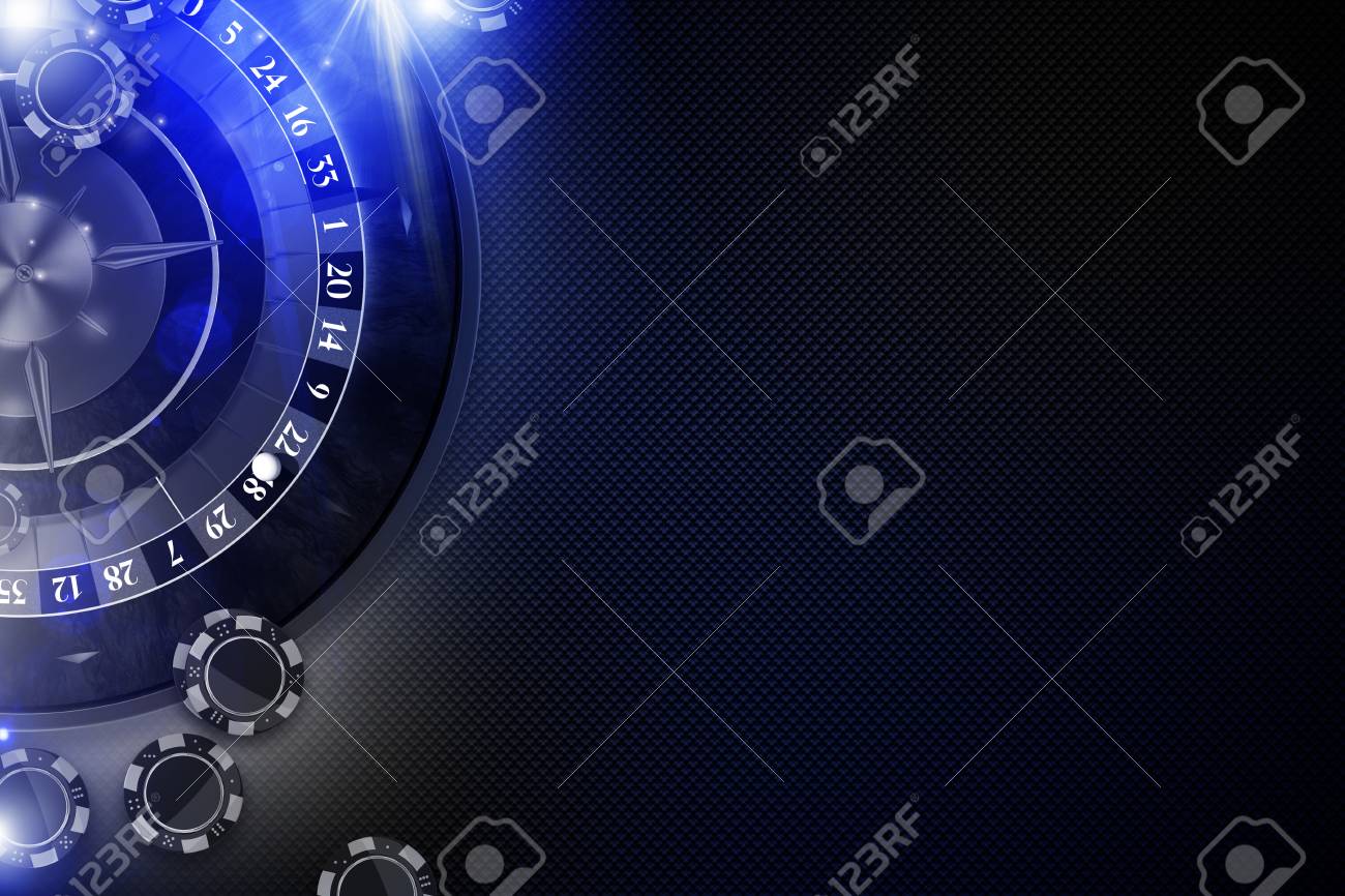 Glowing Blue Roulette Game Concept 3d Rendered Background