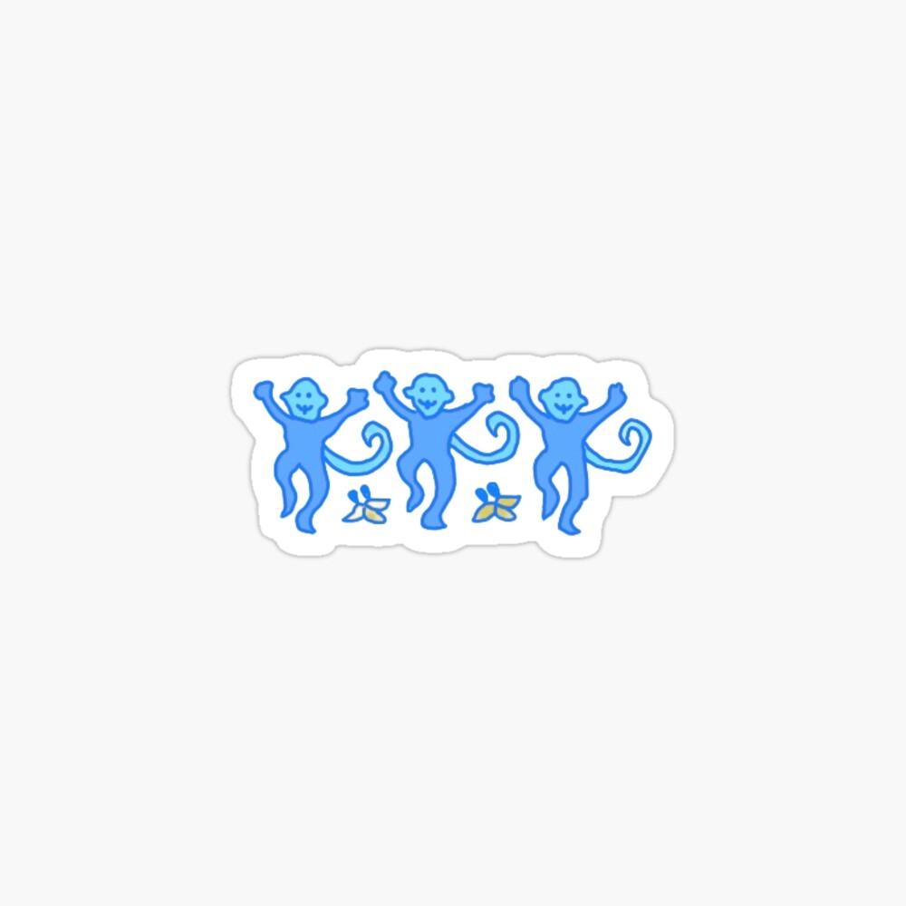 Preppy monkey sticker blue Sticker for Sale by weezecogg Redbubble