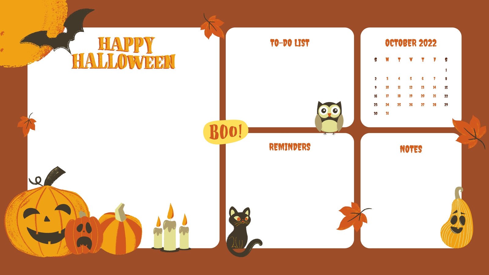 Customizable Halloween Desktop Wallpaper Templates