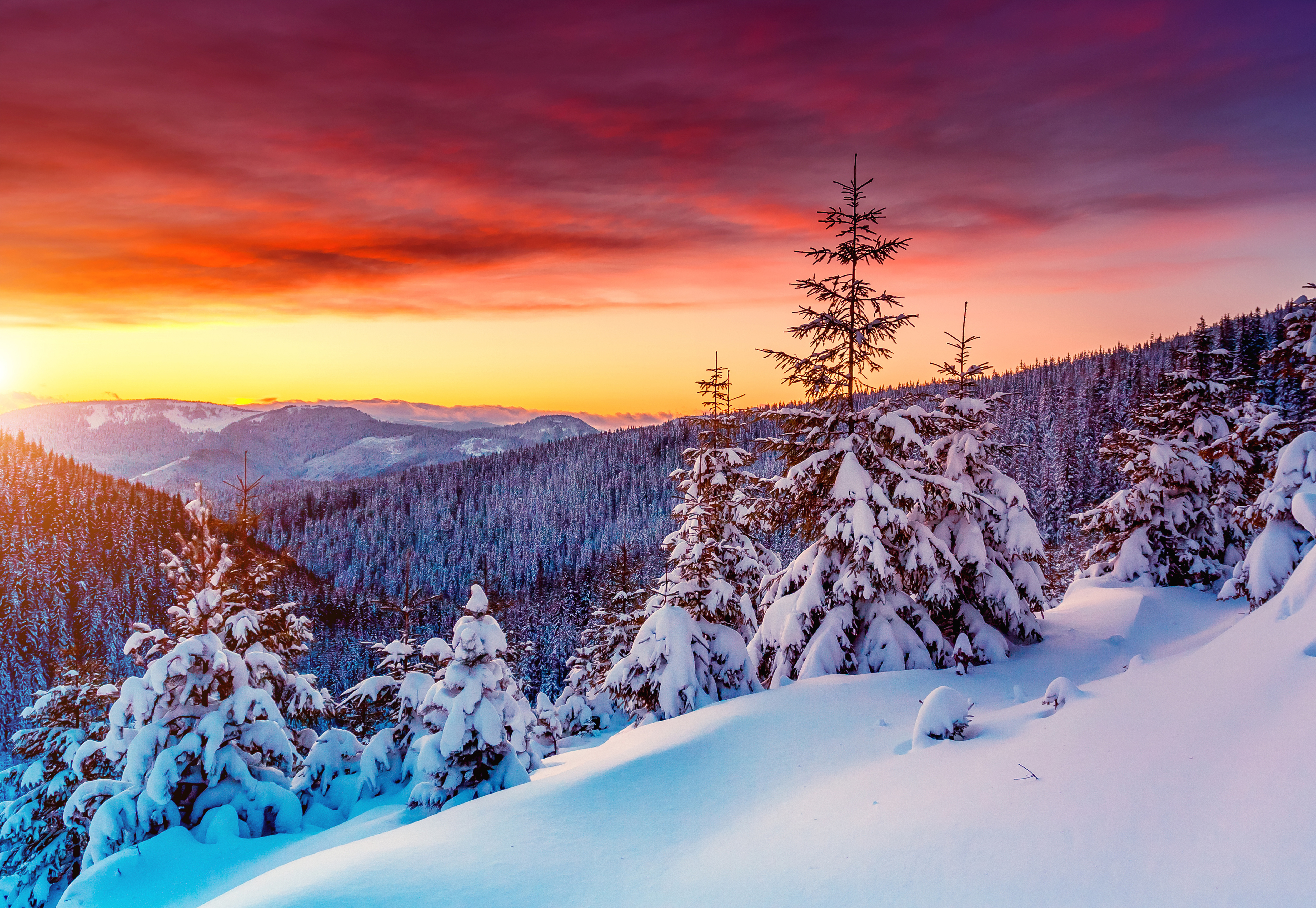 Winter Sunset Background Gallery Yopriceville High Quality