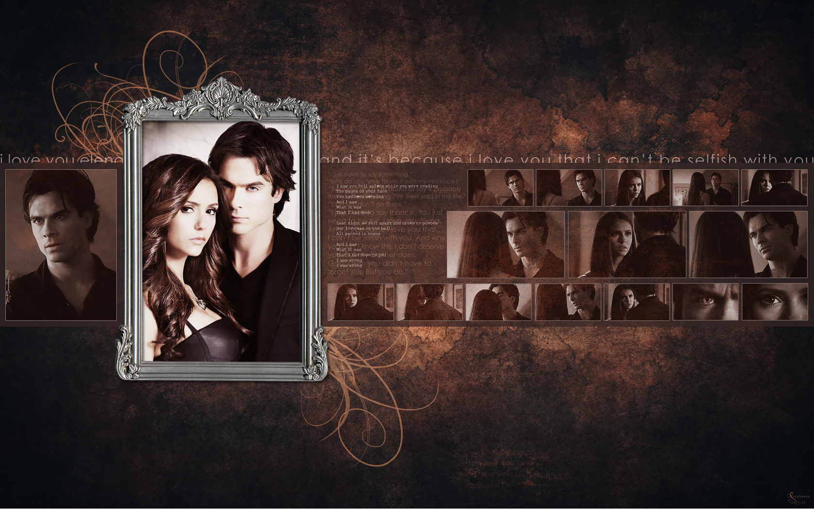Damon Elena   The Vampire Diaries TV Show Wallpaper 17123319 1680x1050