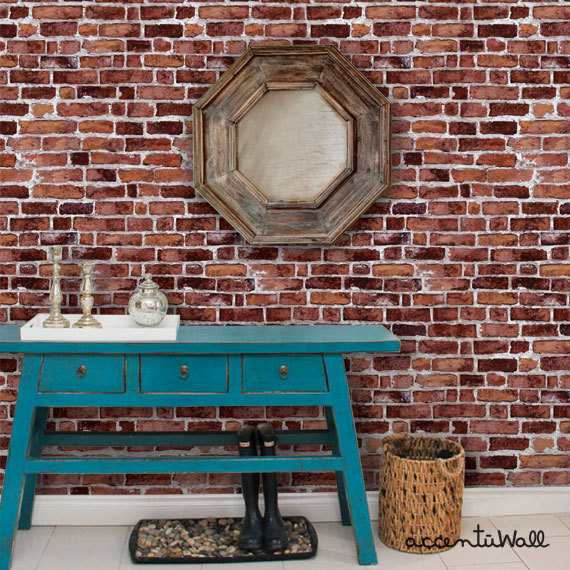 Free download Red Brick Self Adhesive Fabric Wallpaper Repositionable