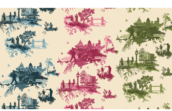 Gunpoint With It S London Toile Wallpaper Via Apartment Therapy