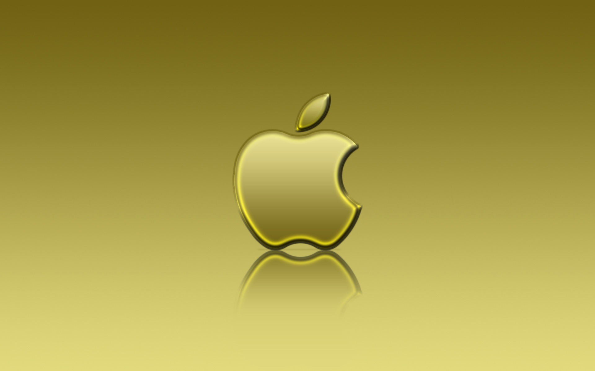 Apple Yellow Reflexion Wallpaper Apple Computers Wallpapers