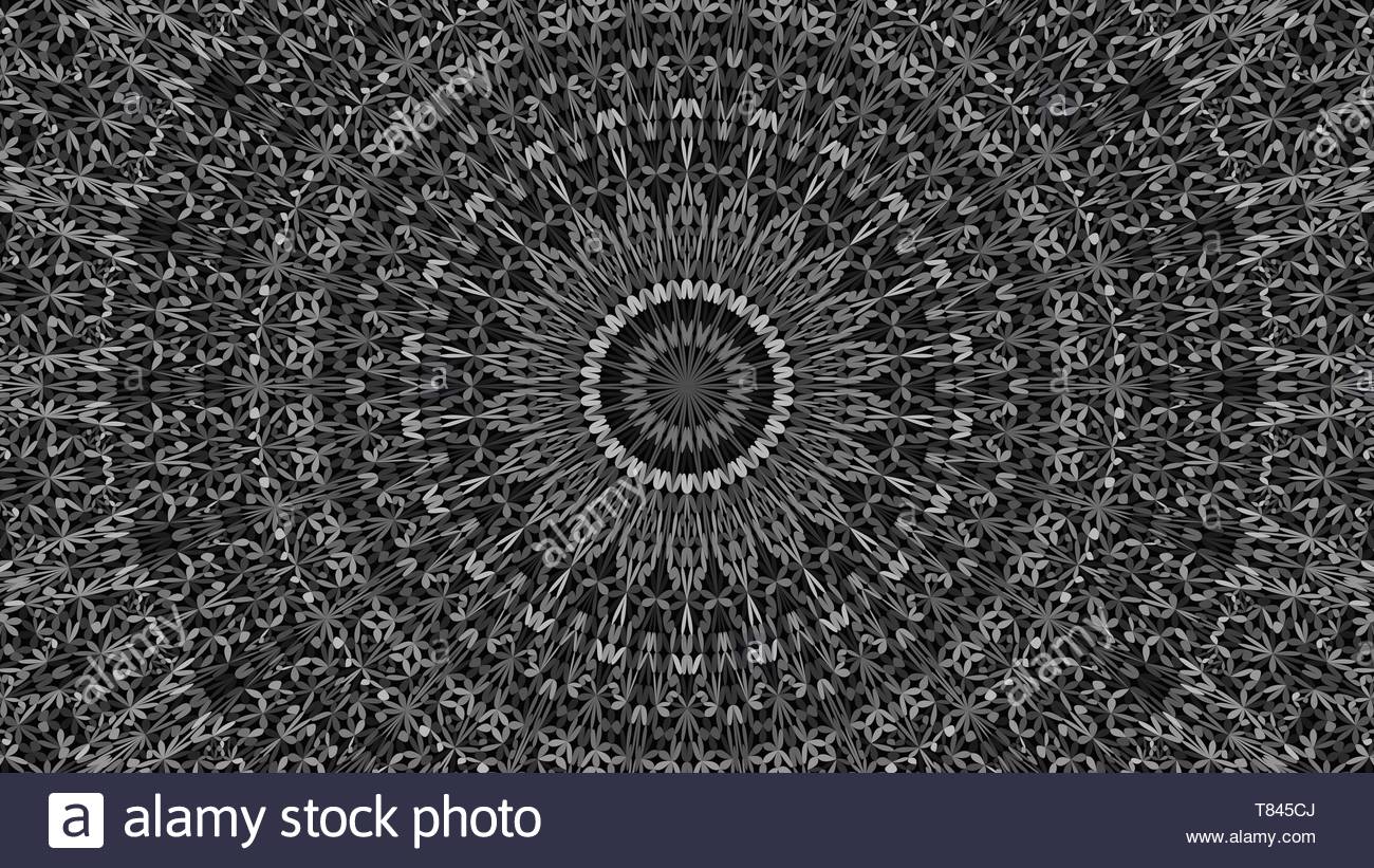 Grey Abstract Petal Garden Mandala Wallpaper Vector Illustration