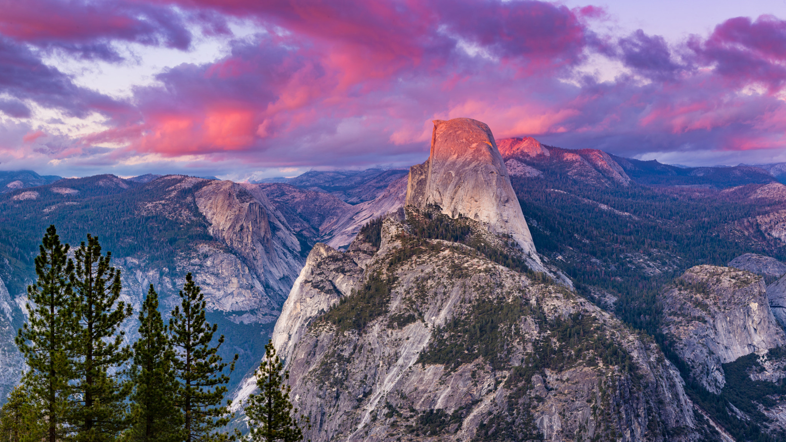 Sunset Over Half Dome In Yosemite National Park