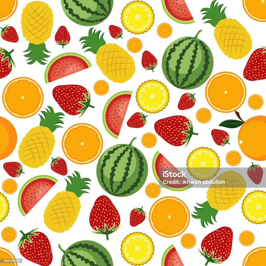 Seamless Pattern Summer Tropical Fresh Fruit Wallpaper Background