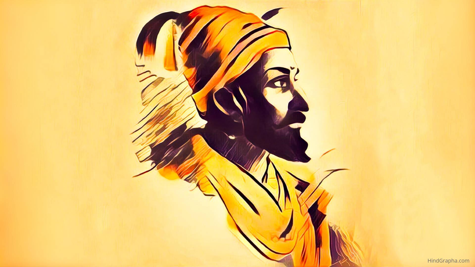 Caption Majestic Sketch Of The Great Maratha Warrior