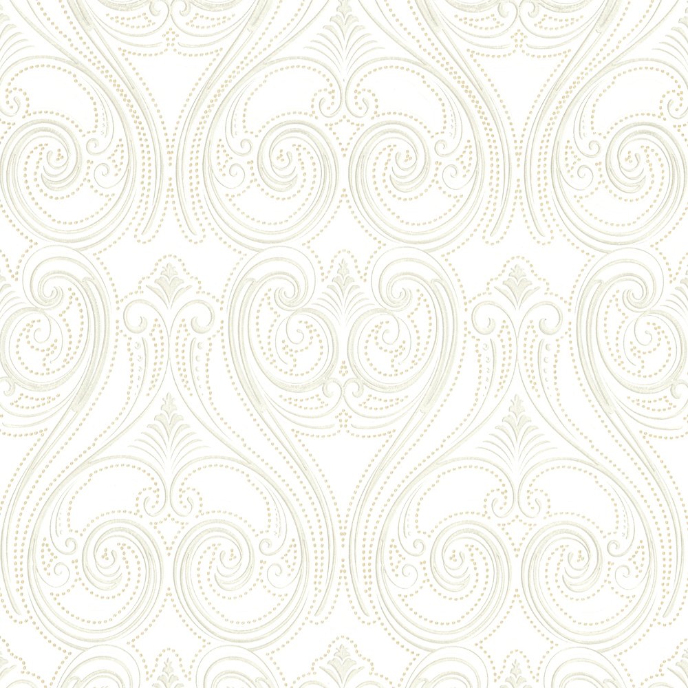 Belgravia Decor Kashmir Wallpaper White Gold