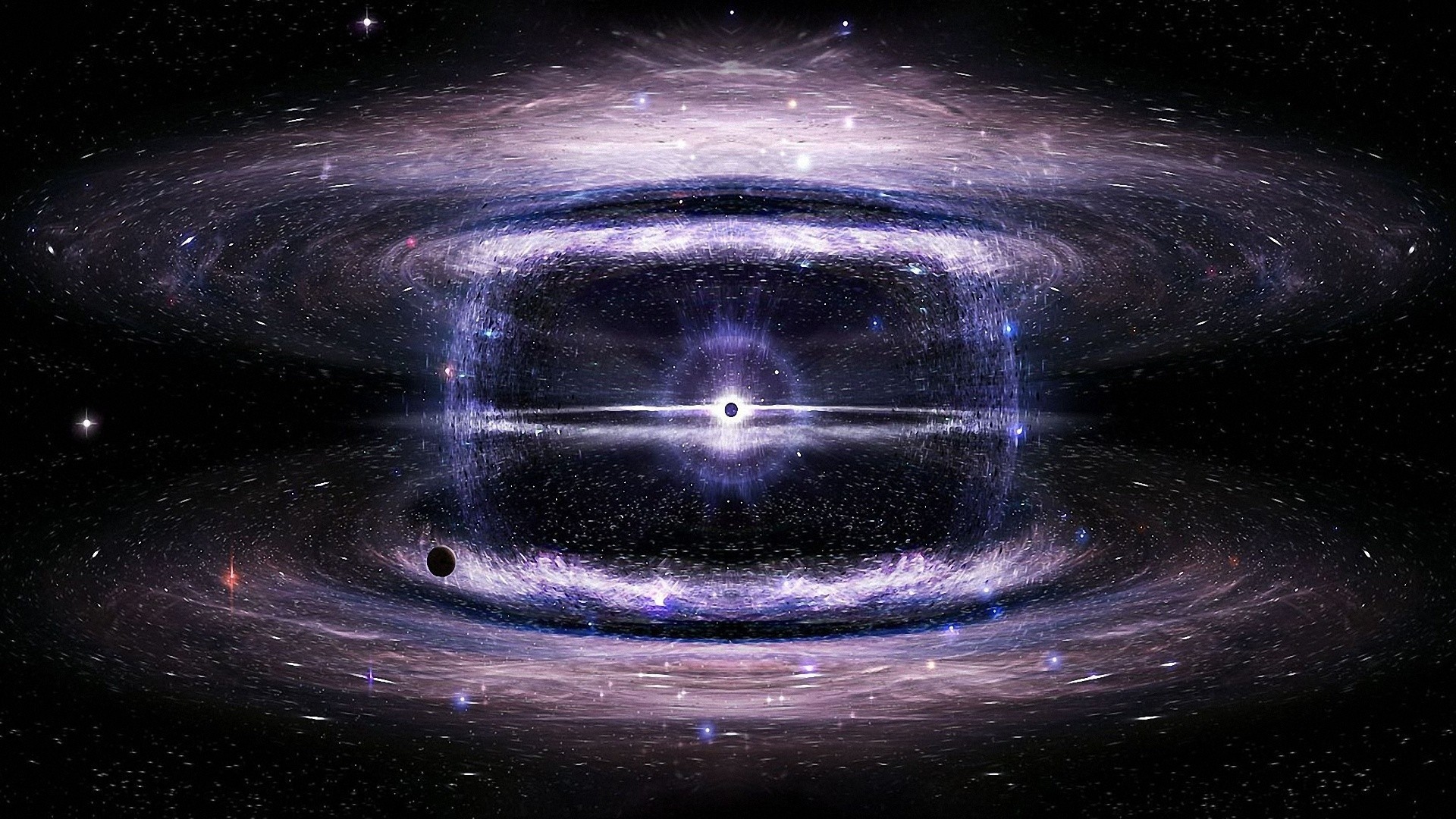 Double Galaxy With A Black Hole In The Center Wallpaper And Image