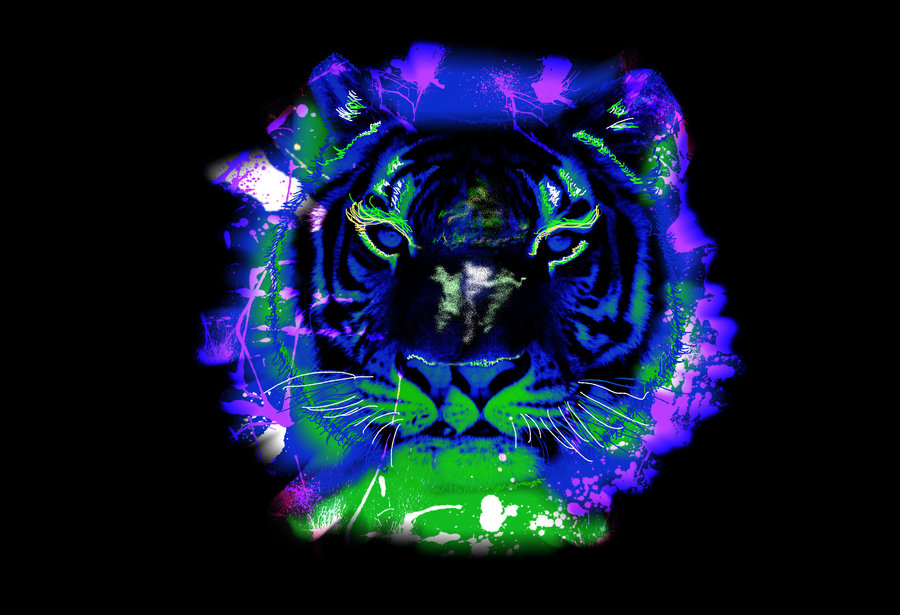 Neon Tiger By Lapislasuli