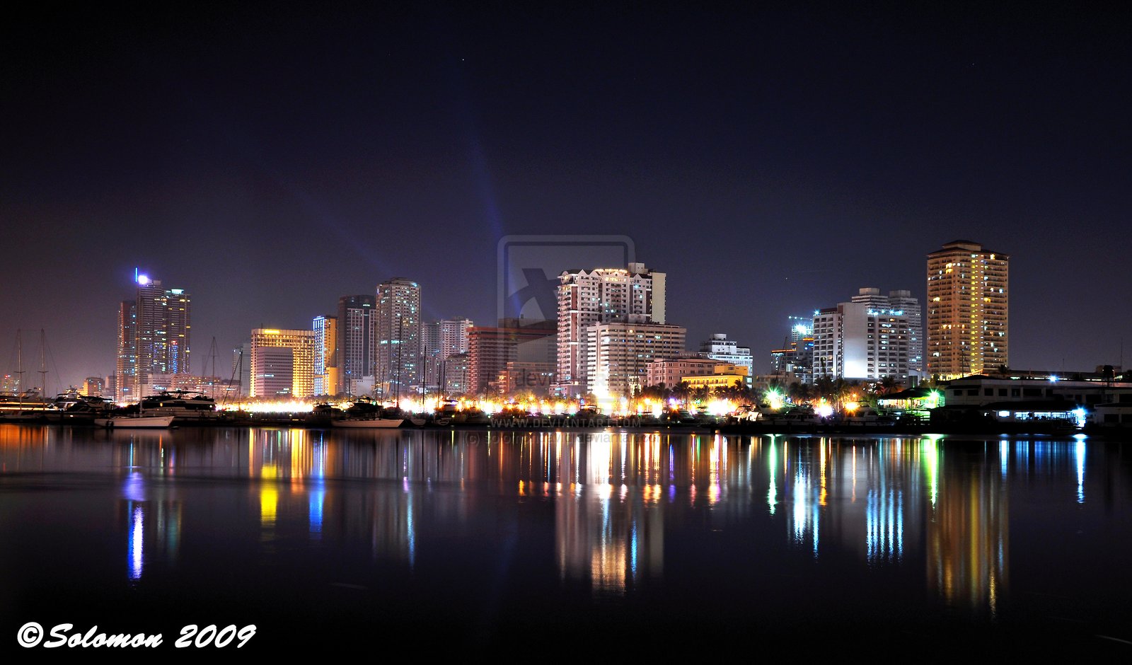 Manila Bay Nightscape By Solomondavid