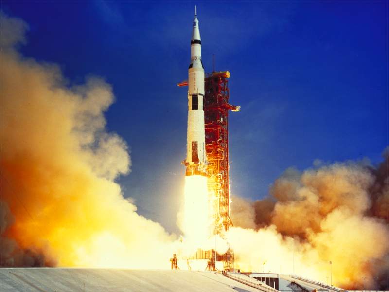 Apollo Saturn Launch Science Wallpaper Image Featuring Space