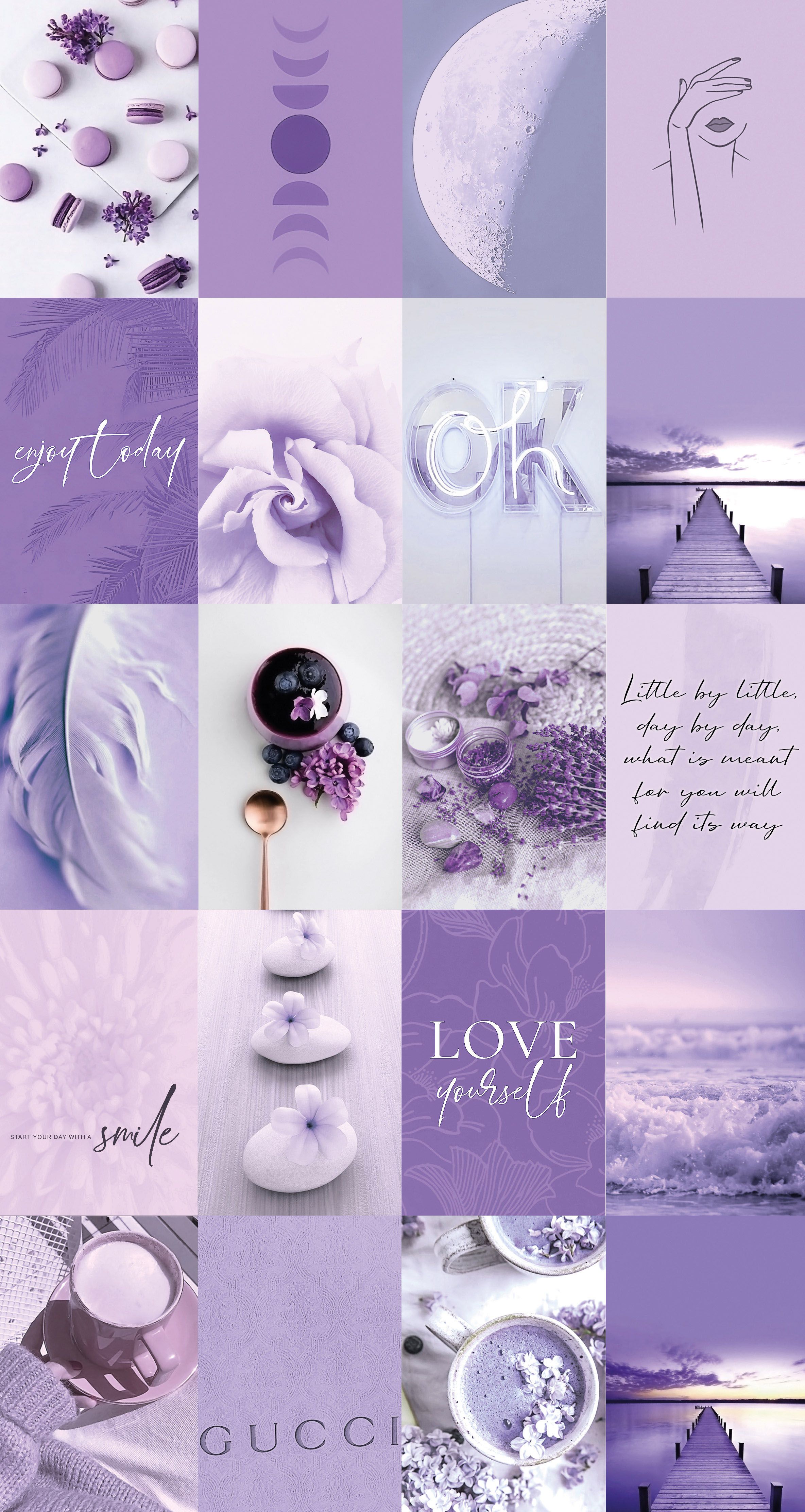 Aesthetic Wallpaper Collage Purple