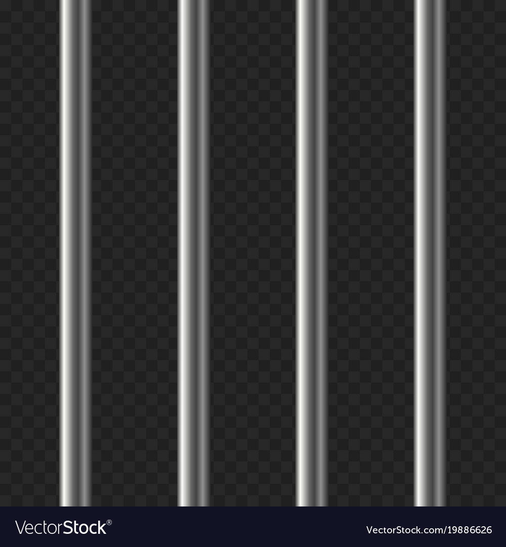 Realistic Prison Bars On Transparent Background Vector Image