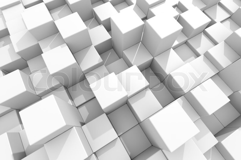 Glossy White Background Cubes
