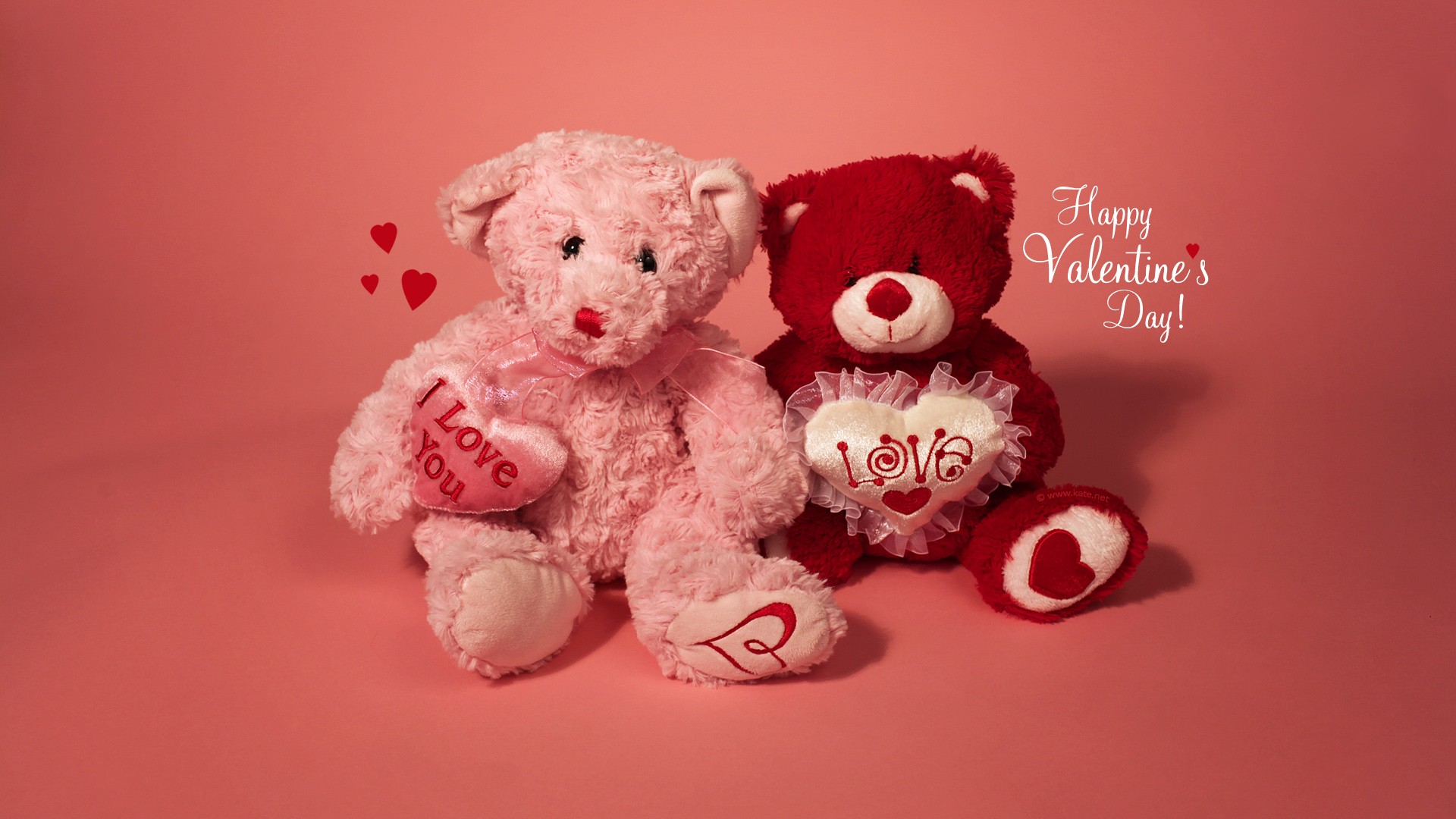 Cute Two Dolls Happy Valentine Day Wallpaper Background With