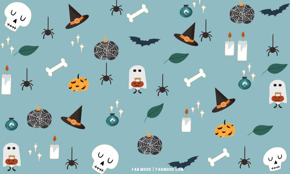 Cute Halloween Wallpaper Ideas Spooky Blue Background Fab