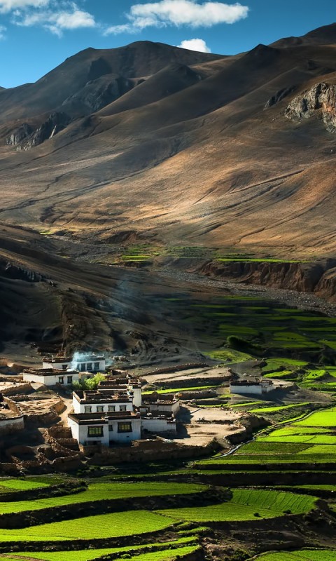 Village In Tibet Wallpaper HD
