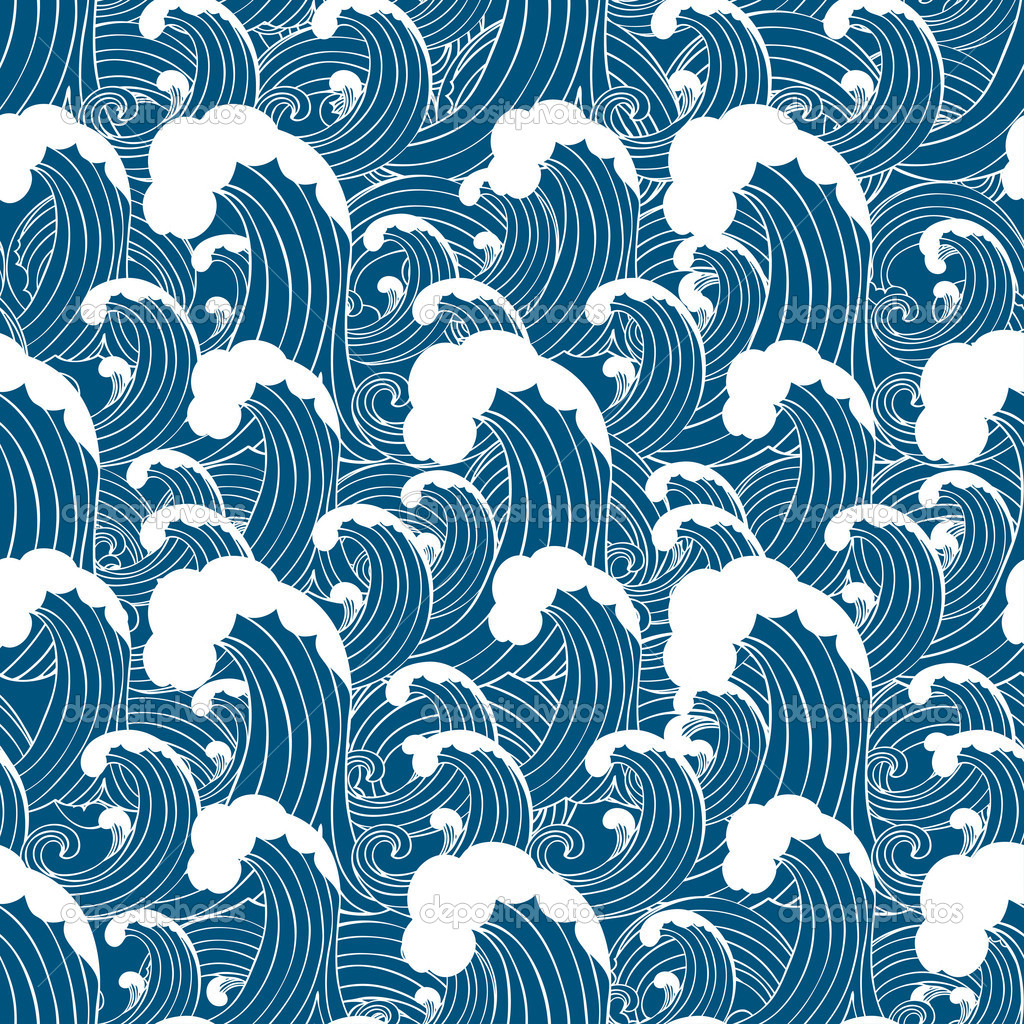 Abstract sea background wave theme fashion seamless pattern