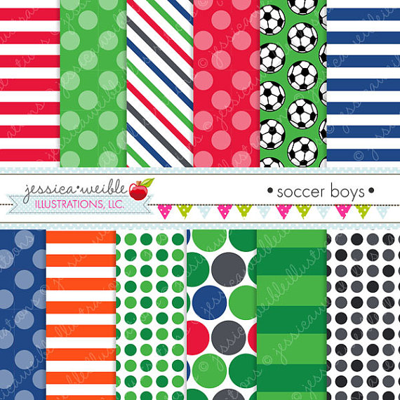 Soccer Boys Cute Digital Papers Background For Personal And