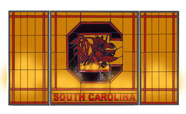 Ncaa South Carolina Gamecocks Stained Glass Fireplace Screen